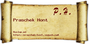 Praschek Hont névjegykártya